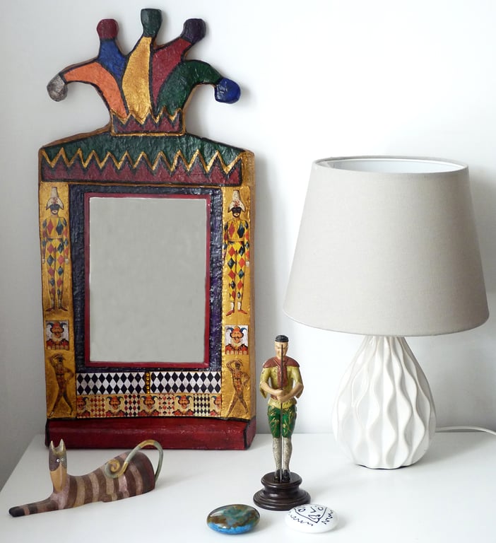 Artisan Hand Crafted and Painted Harlequin Jester Mirror No.10