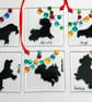 Personalised dog silhouette Christmas decoration -fused glass - Image 1