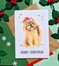 Pomeranian Christmas card, Dog lover Christmas card, From the dog at Christmas