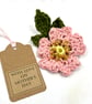 Crochet Wild Rose Brooch - Alternative to a Greetings Card  - Image 2