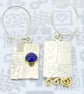 Handmade opal earrings, sterling silver, red opal, asymmetric, gemstone choice - Image 9