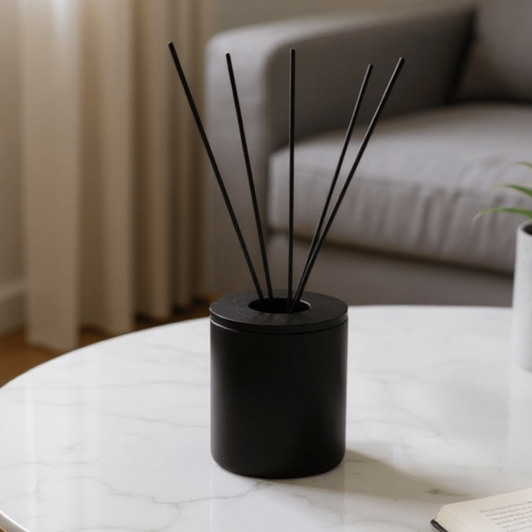 Handmade Black Reed Diffuser Glass Bottle Holder for Home Fragrance