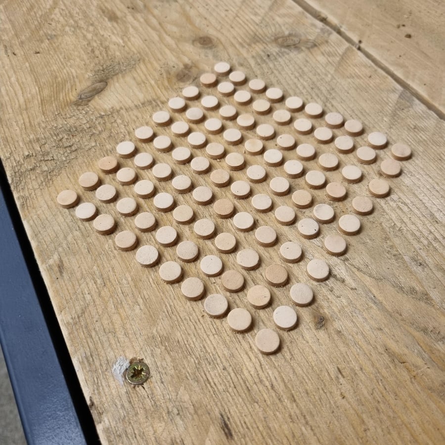 10mm Thick Leather Discs Natural Veg Tan Leather packs of 100