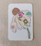 Handmade Flower Collage Notecard - Eco-friendly Flat Card (A6) - Blush  - Image 3