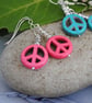 Peace & silver seed bead earrings - Image 3