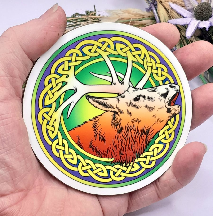 Stag Celtic Knot Coaster