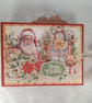 Handmade Christmas Photo Album. Traditional Santa Scrapbook. Family Memory Album