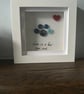 Shadow box framed paw print handmade from paper quilling - Image 1