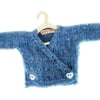 Reserved for Ali - Blue Crossover Cardigan with Heart Buttons