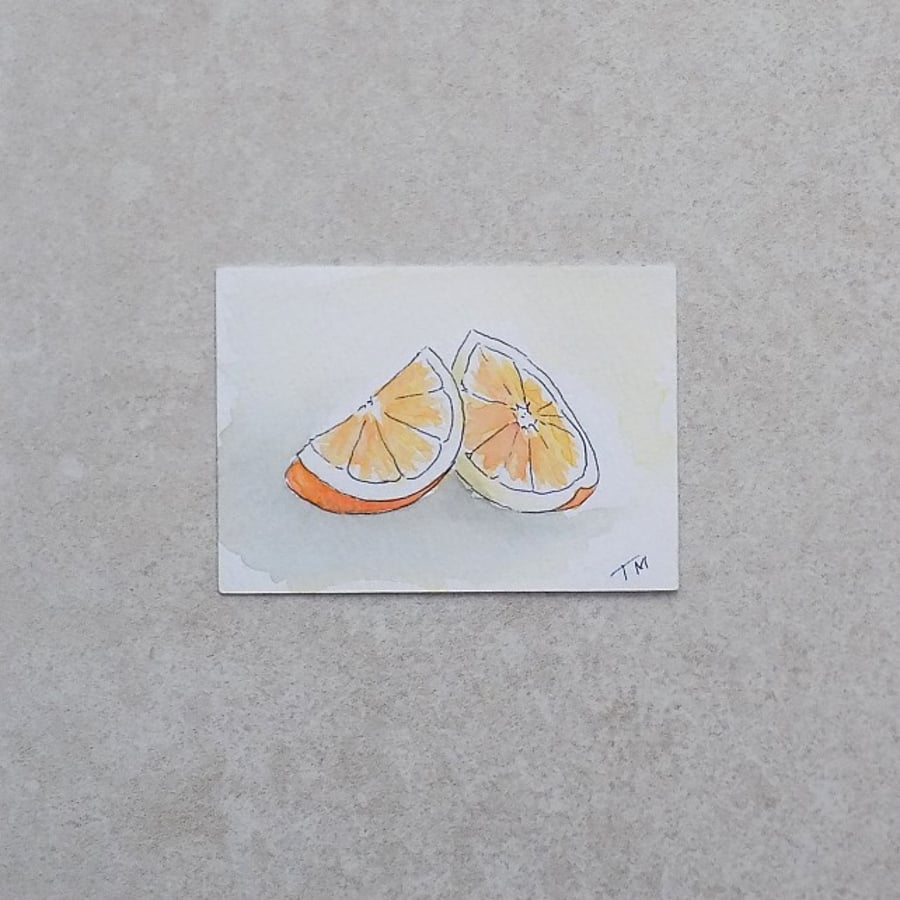SALE   Original Watercolour ACEO - 'Orange'