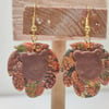 Gold lion polymer clay earrings
