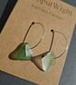 Mismatched sea foam and green coloured sea glass silver hooped earrings - Image 3
