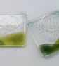 Set of two barware coasters, fused glass hot air balloon wine set, mug mats, avi - Image 3