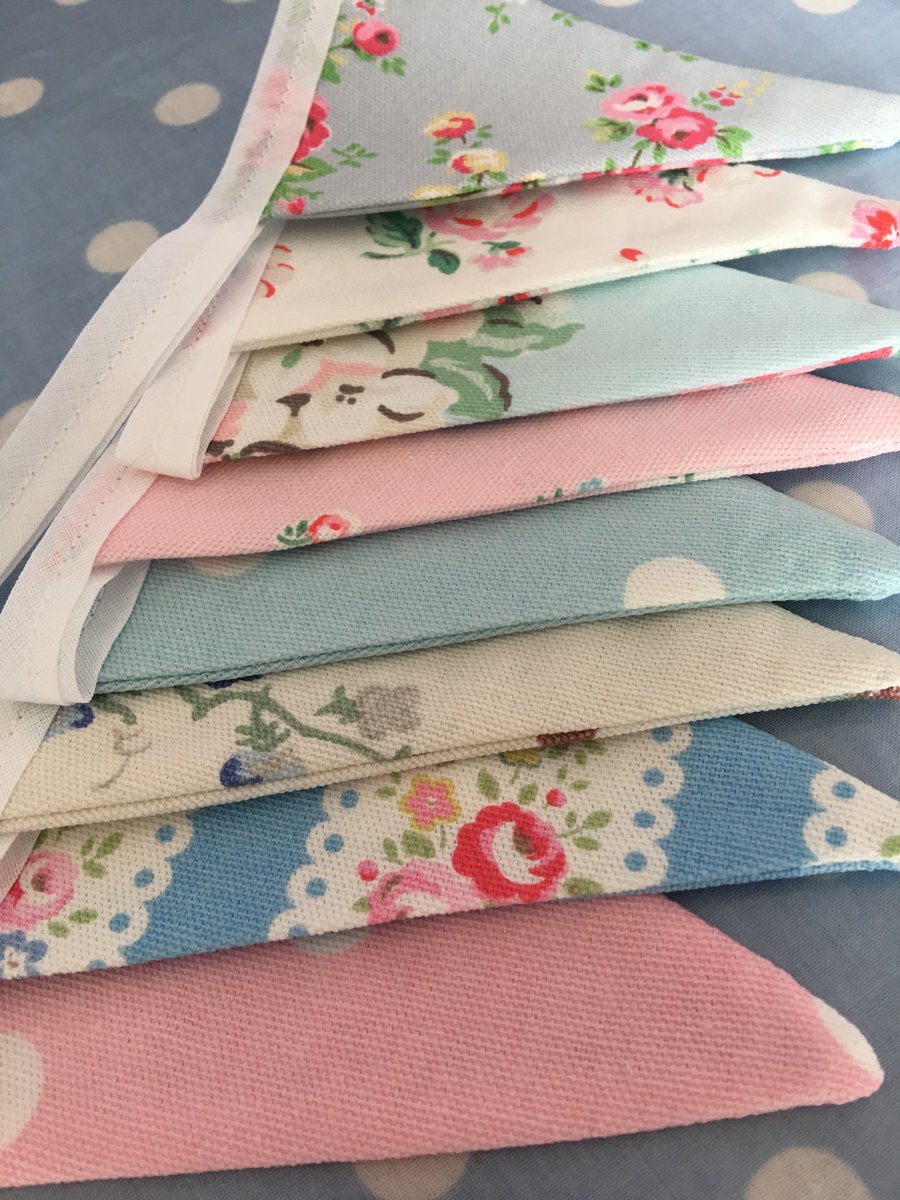 Cath kidston mini cotton fabric bunting, banner, wedding,party flags