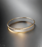 Gold Textured Minimalist Bangle - Image 3