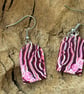 Pink and Burgundy Arch Shaped Earrings - Image 2