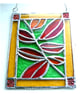 Autumn Leaves Stained Glass Picture Suncatcher Handmade - Image 1