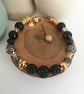 Black, gray & gold rhinestone beaded bracelet - Image 5