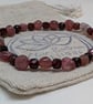 Strawberry quartz and garnet gemstone stretch bracelet  - Image 6
