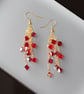 Long Red Cascade Earrings - Image 3