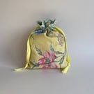 upcycled  blue and pink flowers bag small