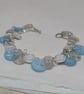 Wintry button bracelet in silver glitter, blue and white with toggle clasp  - Image 4
