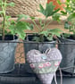 WILD DAISY HEART - with lavender or wool - fabric heart decoration - cloud grey  - Image 6