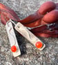Sterling Silver Seaweed Earrings with Carnelian Gemstones