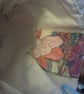 LOVE Rose Flower Printed Lined Tote Bag Long Handles Zip Pocker - Image 3