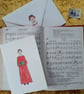 Greetings card with original choir boy design - Image 2