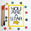 You Are A Star, Birthday, Friend, Just Because Card