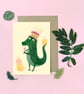 Birthday Crocodile Card - Blank Card - Greeting Card