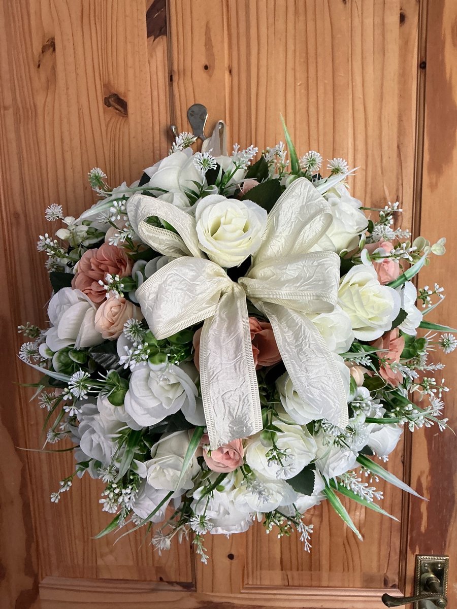 Peaches and creams flower ball