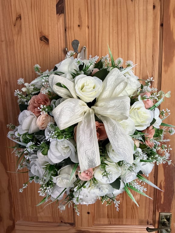 Peaches and creams flower ball