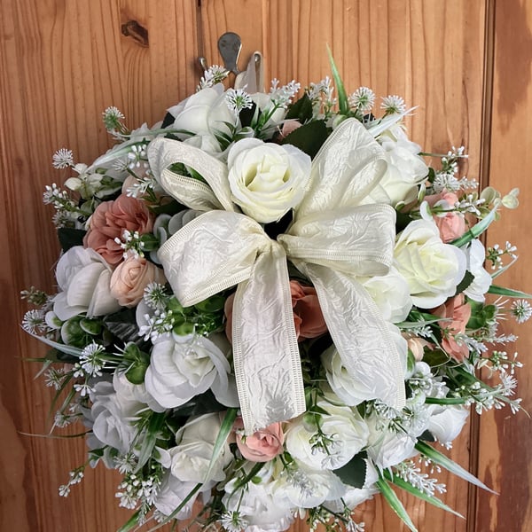 Peaches and creams flower ball