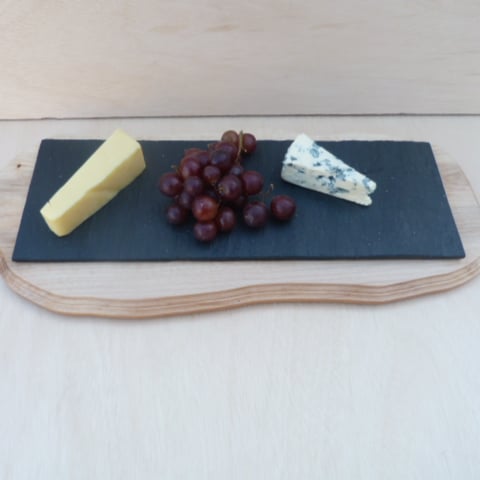 Slate and hardwood individual cheese boards