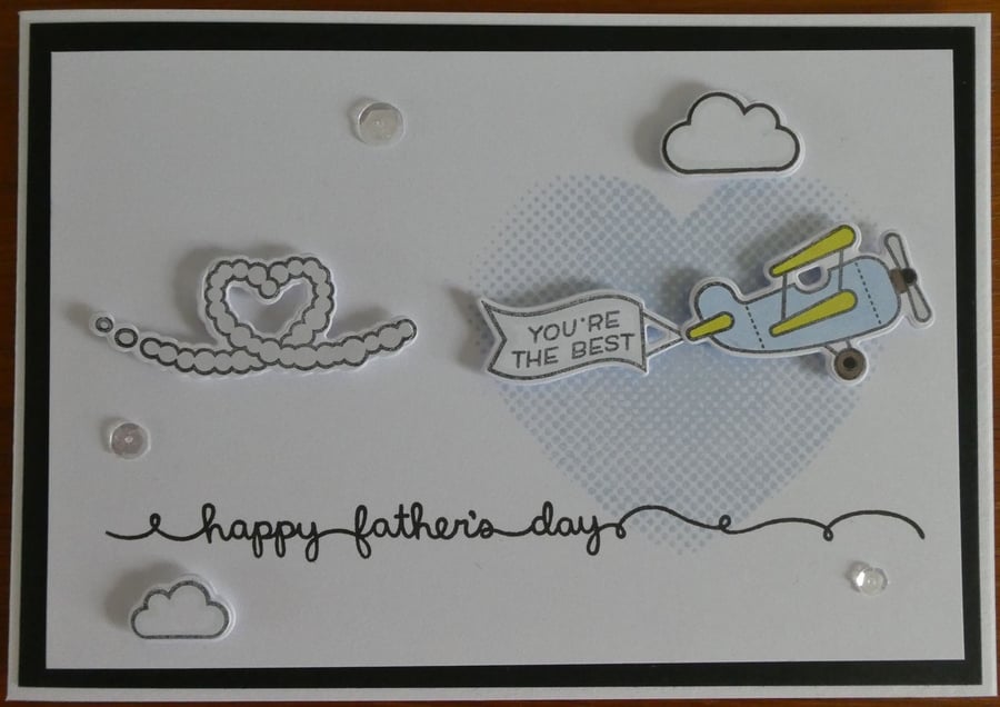 Seconds Sunday - Plane Father's Day Card & Free Gift Tag - Landscape