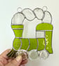 Stained Glass Train Suncatcher - Handmade Window Decoration - Lime Green - Image 5