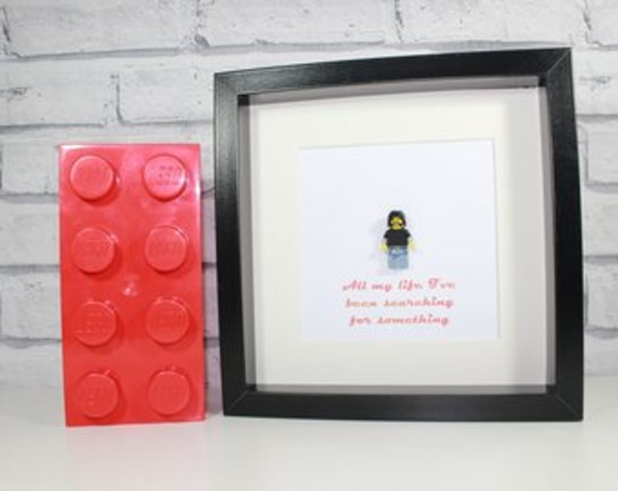 DAVE GROHL - Foo Fighters - Framed custom Lego minifigure - awesome tribute art