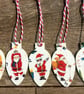 5 Wooden Christmas Tree Decorations 