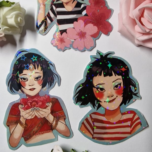 Noodle holographic stickers