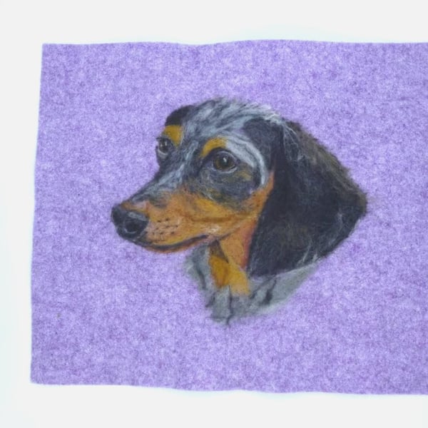 Needle felted realistic Dachshund original artwork