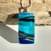 Seascape fused glass pendant 