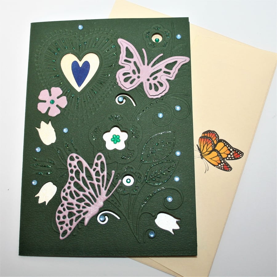 Butterfly Die-cut Embossed Card A6