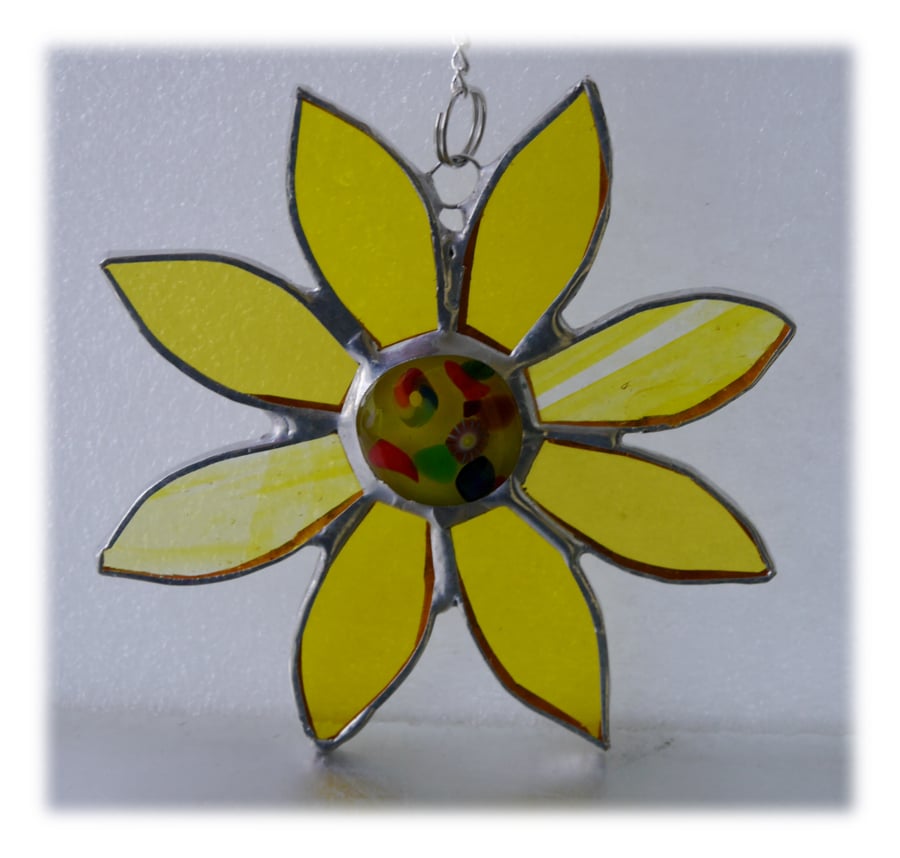Sunflower Suncatcher Handmade Stained Glass 039