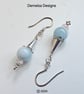 Quality Aquamarine & Morganite Sterling Silver Earrings - Image 2