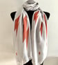 Ziggy Stardust Scarf David Bowie Inspired Thunder Bolts Print. Grey. Lightweight