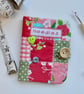 Patchwork sewing needle case red and green