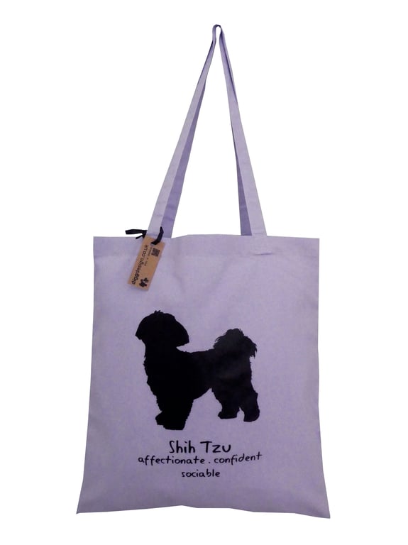 Digg Design SHIH TZU cotton Tote Bag. Lilac