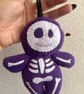 Skeleton Plush Bag Charm (purple & white) - Image 3